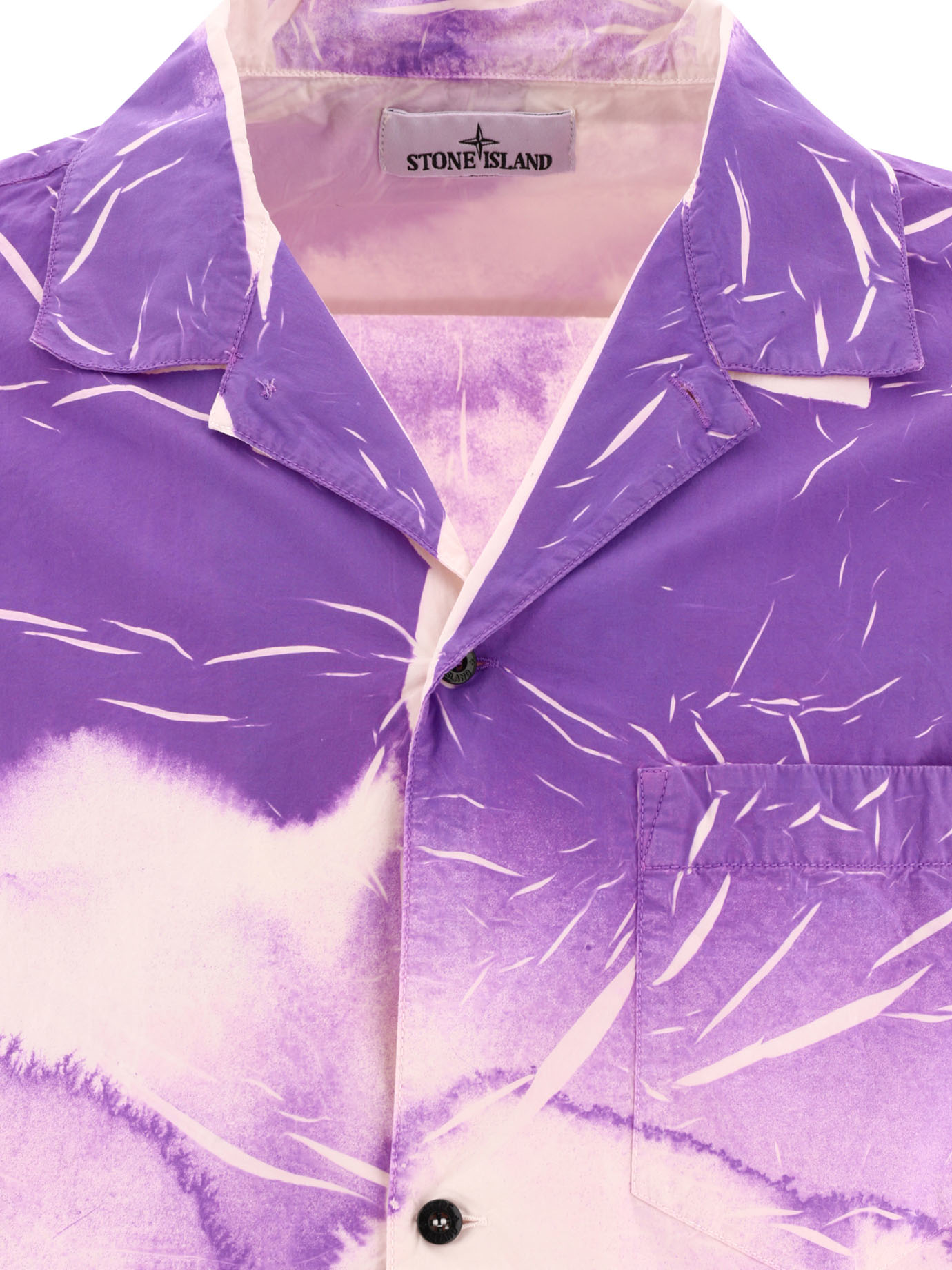 STONE ISLAND Purple Overshirt with graphic print